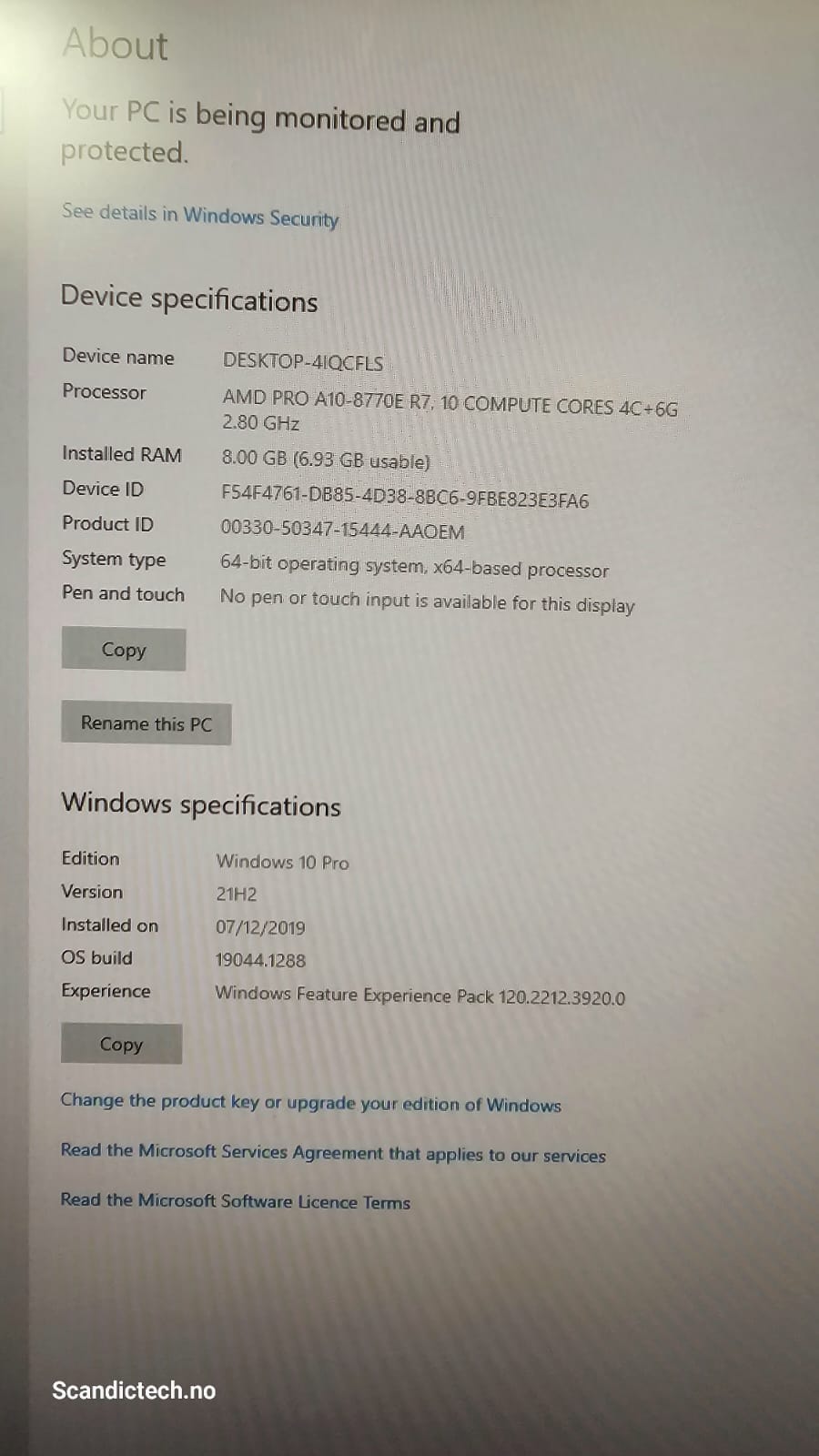 HP ELITEDESK 705 G3 MINI / AMD A10-8770E R7 / RADEON GRAPHICS / 8GB / 128 GB SSD - Image 9