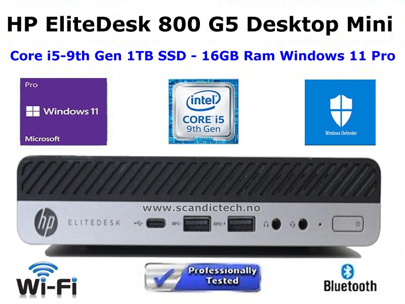 Refurbished: HP 800 G5 Mini Desktop PC, Intel Core I5 9th Gen, 16GB DDR4 RAM, 1TB SSD, Built-in Wi-Fi, Wired Keyboard & Mouse, Windows 11 Pro, Desktop Mini PC (Renewed - Foto 7