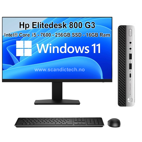 HP EliteDesk 800 G3 Mini Business Desktop PC, 256GB SSD – 16GB RAM – Intel Core i5-7600T
