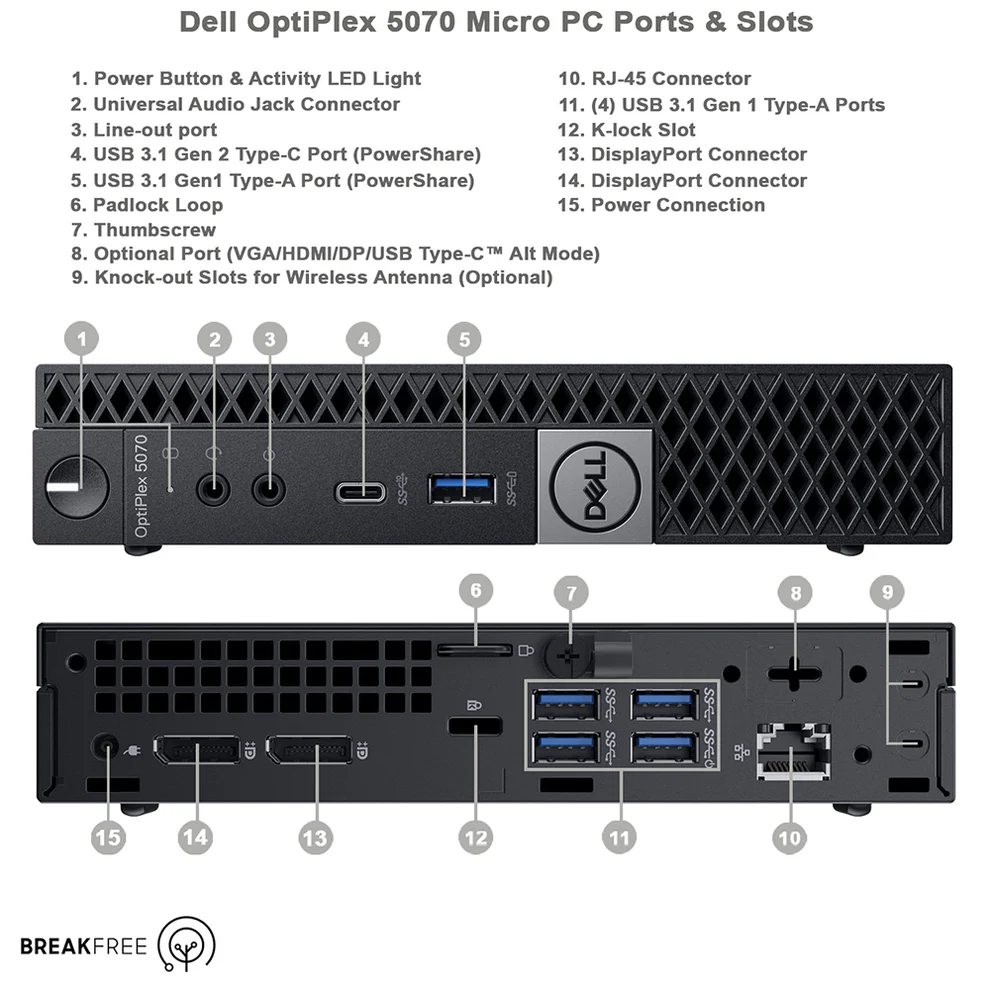 DELL OptiPlex 5070 i5-9500T Micro Tower – 32GB DDR4 – 512GB SSD Windows 11 Pro – PC mini - Image 2