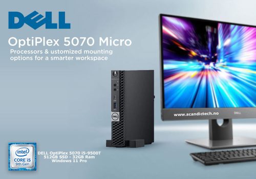 DELL OptiPlex 5070 i5-9500T Micro Tower – 32GB DDR4 – 512GB SSD Windows 11 Pro – PC mini