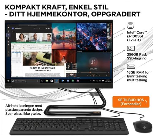 Lenovo ideacentre 3 22IIL5 ALL-IN-ONE Core™ i3-1005G1 1.2GHz 256GB SSD-16GB Ram