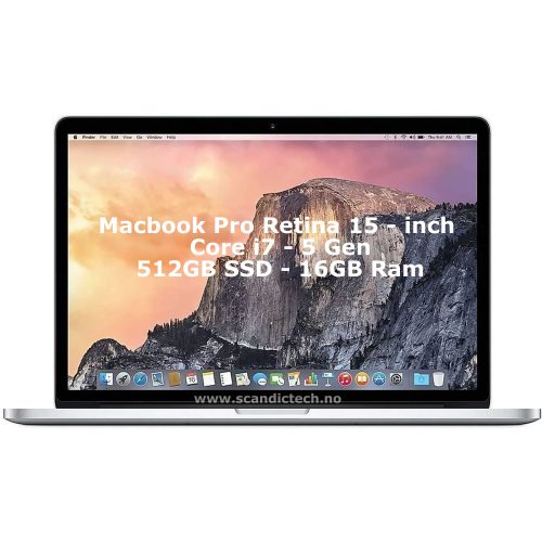 MacBook Pro Retina 15 – inch Core i7″ mid-2014 med 512GB SSD – 16GB Ram