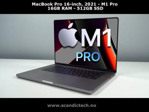 MacBook Pro 16-inch, 2021 - M1 Pro, 16GB RAM - 512GB SSD (stellargrå)