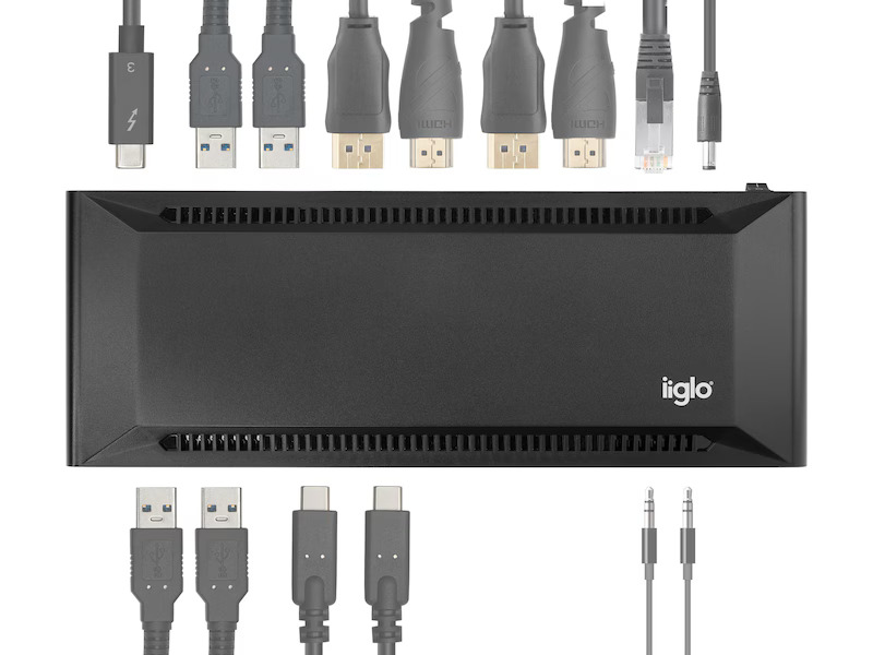iiglo 14-i-1 Universal Docking Ultimate USB-C Docking Station – 2 x HDMI – 2 x Displayport – Ethernet – 4 x USB-A – 2 x USB-C – Audio In/Uit – 100W opladen – Alle type MacBook en Laptop