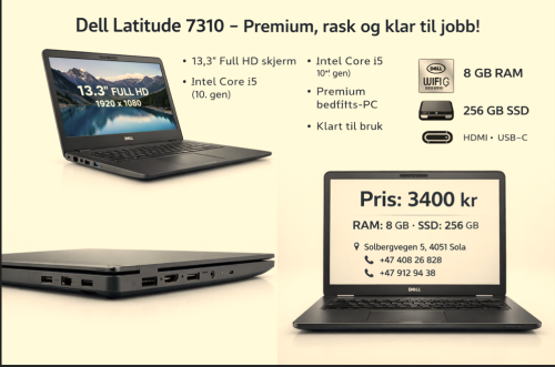 Dell Latitude 7310 – Premium, rask og klar til jobb!