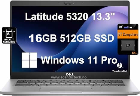 Tilbud! Dell Latitude 5320 13.3" i5-1145G7 - 512GB SSD - 16GB RAM bærbar PC (grå)