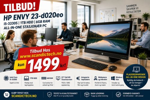 Tilbud! HP ENVY 23-d020eo - i5-3330S | 1TB HDD - 6GB RAM | ALL-IN-ONE STASJONÆR PC