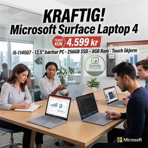 Tilbud KRAFTIG! Microsoft Surface Laptop 4 - i5-1145G7 - 13,5″ bærbar PC | 256GB SSD – 16GB Ram - Touch Skjerm