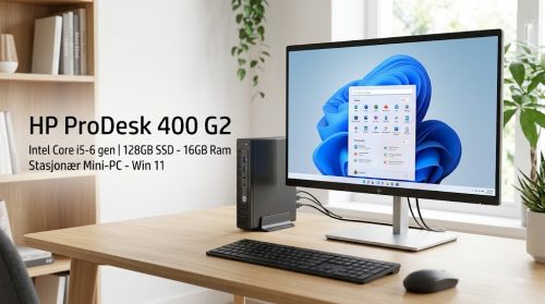 HP ProDesk 400 G2 Intel Core i5-6 gen | 128GB SSD - 16GB Ram Stasjonær Mini-PC - Win 11