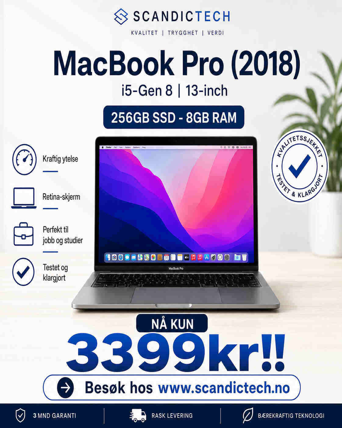MacBook Pro (13-inch, 2018) | i5-Gen 8 - 8GB - 256GB – A Powerful