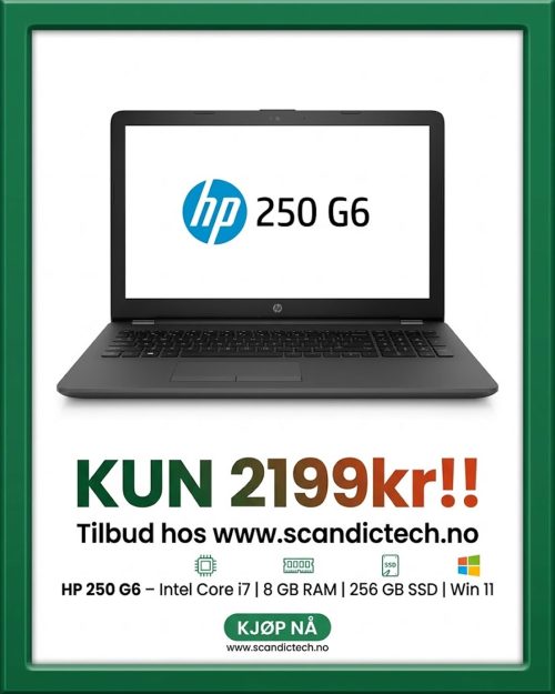 Billigste Prisen! HP 250 G6 – Intel Core i7 | 8 GB RAM | 256 GB SSD | Win 11
