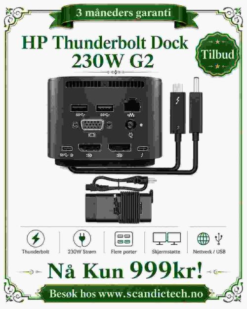 Tilbud! HP Thunderbolt Dock 230W G2