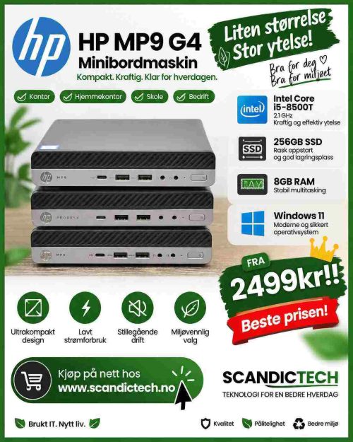 HP MP9 G4 Minibordmaskin - Core Intel i5 - 8500T 2.1 GHz | 256GB SSD - 16GB RAM - Win 11