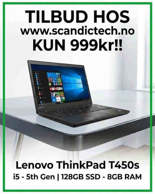 Tilbud! Lenovo ThinkPad T450s i5 - 5th Gen | 128GB SSD - 8GB RAM