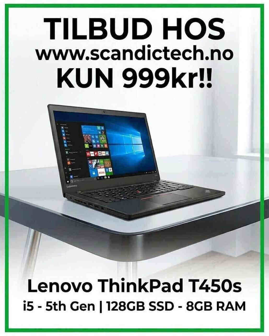 Tilbud! Lenovo ThinkPad T450s i5 - 5th Gen | 128GB SSD - 8GB RAM