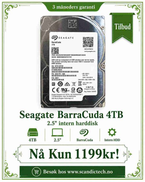 Seagate BarraCuda 4TB - 2.5