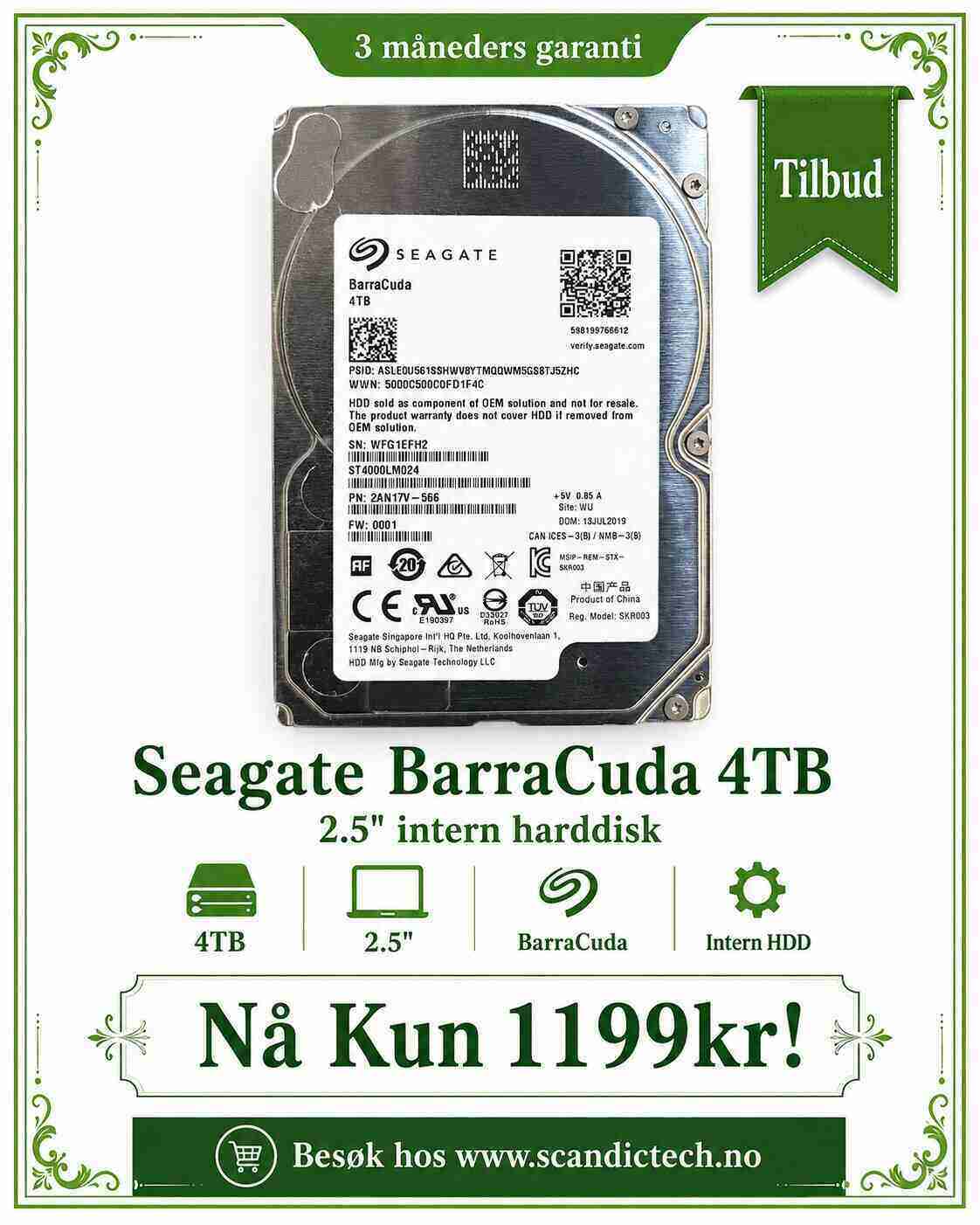 Seagate BarraCuda 4TB - 2.5