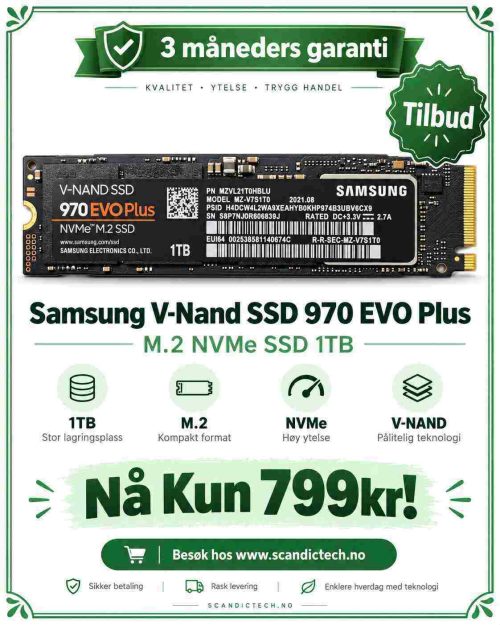 Samsung V-Nand SSD 970 EVO Plus M.2 NVMe SSD 1TB