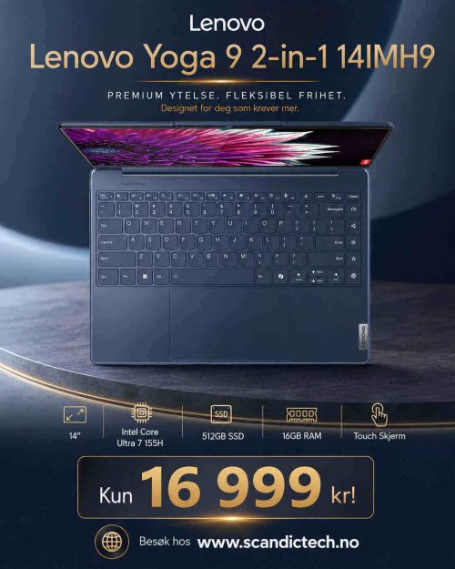 Lenovo Yoga 9 2-in-1 14IMH9 14inch" Intel Core Ultra 7155H - 512GB SSD - 16GB RAM - Dual Screen OLED Touch