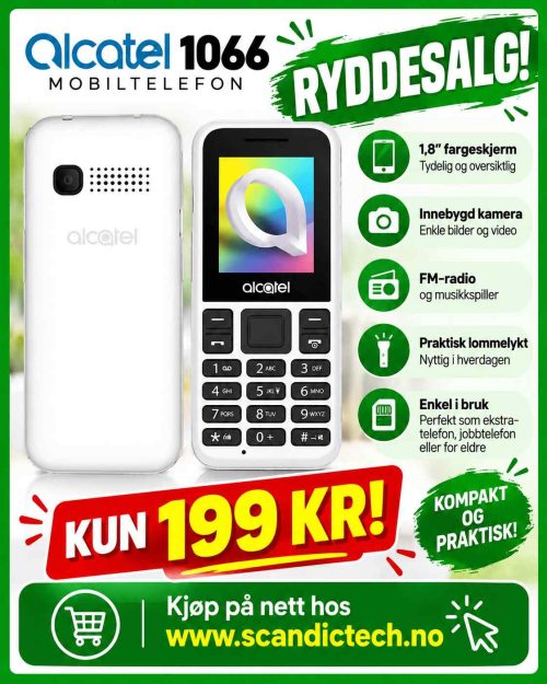 RYDDESALG! Alcatel 1066 Mobiltelefon