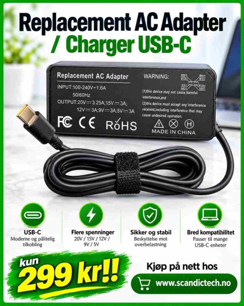 Replacement AC Adapter / Charger USB-C