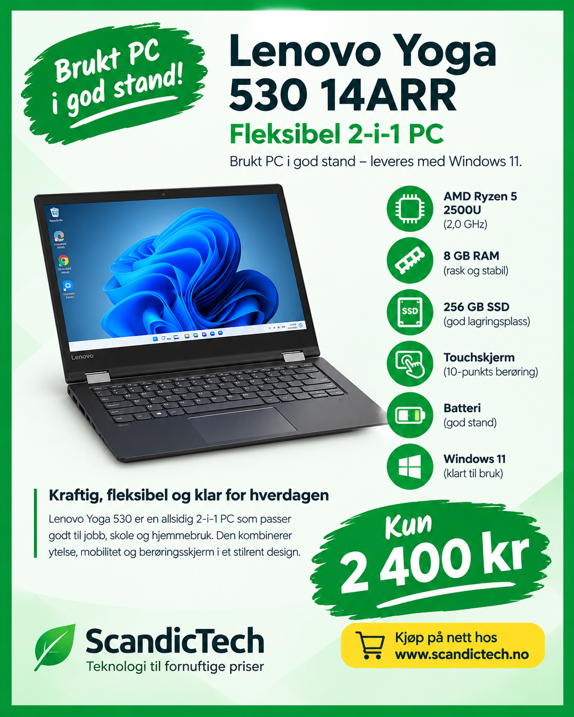 Lenovo Yoga 530 14ARR – Ryzen 5, 8 GB RAM, 256 GB SSD
