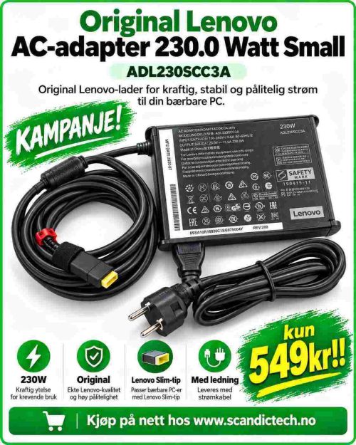 Original Lenovo AC-adapter 230.0 Watt Small - ADL230SCC3A